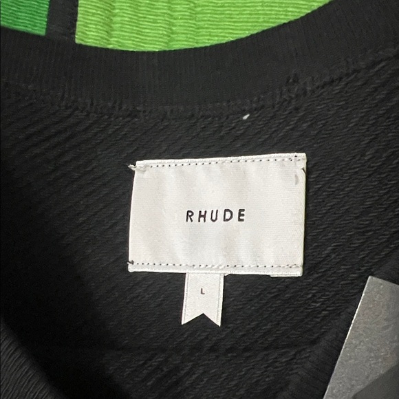 Rhude Black & Off-White Piqué Raglan T-Shirt - Picture 6 of 13